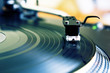 Turntable playing vinyl record Turntable playing vinyl record