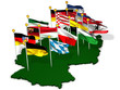 Deutschland mit Bundesländern und Landesflaggen