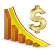 Falling Dollar. Dollar Currency Collapse. Exchange rate.