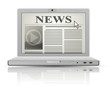 Online newspaper. Laptop and news website.