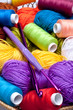 basket with thread and balls for knitting basket with thread and balls for knitting