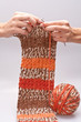 woman's hand knit knitting yarn woman's hand knit knitting yarn