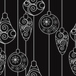 Seamless pattern with contour hanging balls Seamless pattern with contour hanging balls