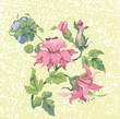 branch with flowers, vector illustration branch with flowers, vector illustration