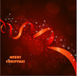 Beautiful christmas background with red ribbon