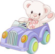Teddy Bear driving a toy car Teddy Bear driving a toy car