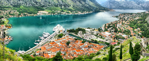 Foto: Panoramic view of Kotor bay and Kotor city, Montenegro Panoramic view of Kotor bay and Kotor city, Montenegro
