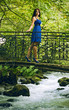 beauty woman in blue dress