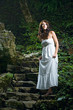 beauty woman in white dress