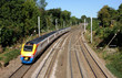 Passing train with motion blur