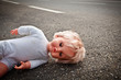 Photo: doll leave on a highway lane doll leave on a highway lane