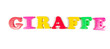 giraffe written in fridge magnets