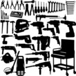 Vektor: tools silhouettes collection - vector tools silhouettes collection - vector