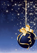 Christmas greeting card with blue ball, vector Christmas greeting card with blue ball, vector