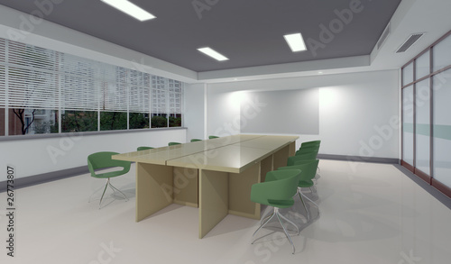 Illustration: 3d interno ufficio sala riunioni 3d interno ufficio sala riunioni