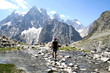 Randonneur vers le Glacier Blanc, Ecrins
