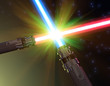 Illustration: Battle with light sabers Battle with light sabers