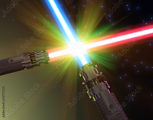 Illustration: Battle with light sabers Battle with light sabers