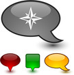 Compass speech comic icons.