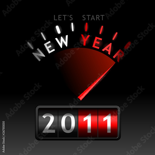 Vector: 2011 counter on the dashboard 2011 counter on the dashboard