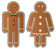 vector illustration of two gingerbread cookies