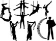collection of circus artists silhouette - vector collection of circus artists silhouette - vector