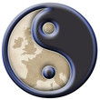 Yin yang symbol terre France noir
