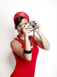 Pin-up girl with a camera Pin-up girl with a camera