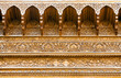 Carved wooden ceiling of an asian summerhouse
