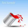 Paint can spill isolated with text space