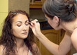 Stylist causes make up the model Stylist causes make up the model