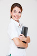 smiley secretary with folder smiley secretary with folder
