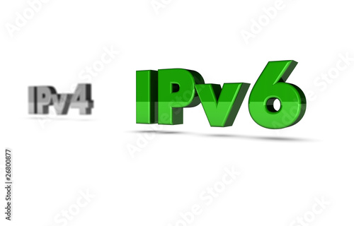Illustration: IPv6 & IPv4 3d IPv6 & IPv4 3d