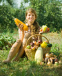 Happy girl with harvest