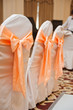 Empty wedding chairs elegantly decorated