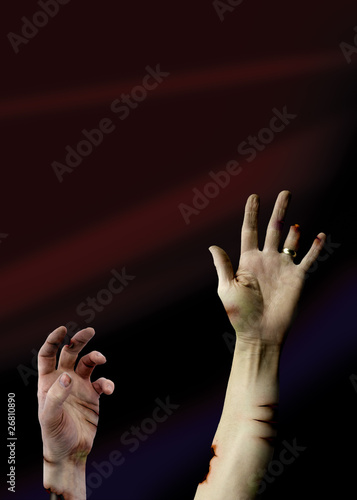 hands reaching upwards