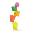 Colorful gifts, vector illustration