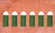 Photo: Old brick wall with windows Old brick wall with windows