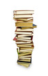 Pile of books isolated on a white background