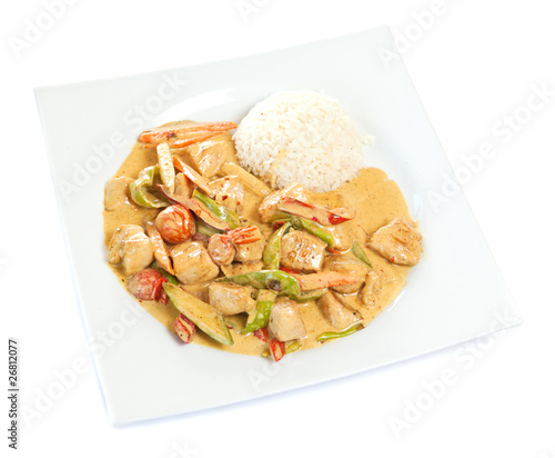 Photo: Healthy and nutritious chicken curry with rice Healthy and nutritious chicken curry with rice