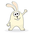 Vektor: Cute little white rabbit. Vector illustration Cute little white rabbit. Vector illustration