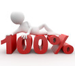 Humano 3d tumbado en 100 por ciento