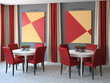 Restaurant interior. Restaurant interior.