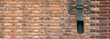 brown brick wall with shod decor panoramic