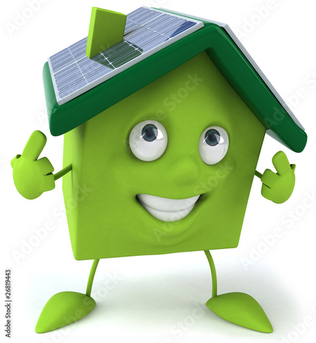 Illustration: Maison et panneaux solaires Maison et panneaux solaires