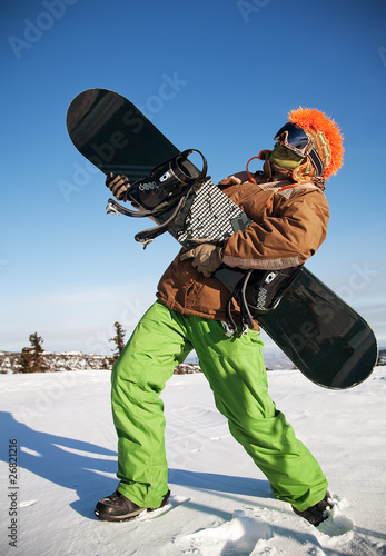 Photo: portrait of a man with the snowboard portrait of a man with the snowboard