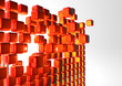 Space wall cube rouge et orange