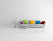 Photographie : bright colored minimalist living room