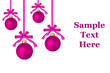 Christmas balls hanging on tapes  isolated on white background