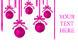 Christmas balls hanging on tapes  isolated on white background